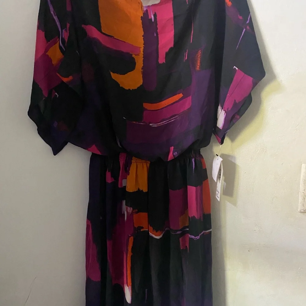 Fun Multicolor Abstract Dress - Picture 1 of 3